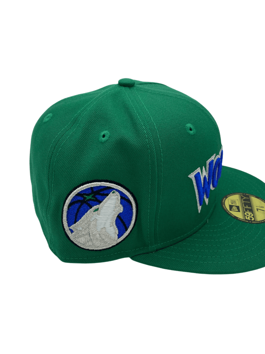 New Era Fitted Hat Minnesota Timberwolves New Era Classic Green Custom Side Patch 59FIFTY Fitted Hat - Men's