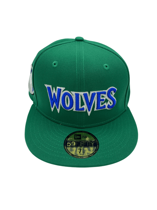 New Era Fitted Hat Minnesota Timberwolves New Era Classic Green Custom Side Patch 59FIFTY Fitted Hat - Men's
