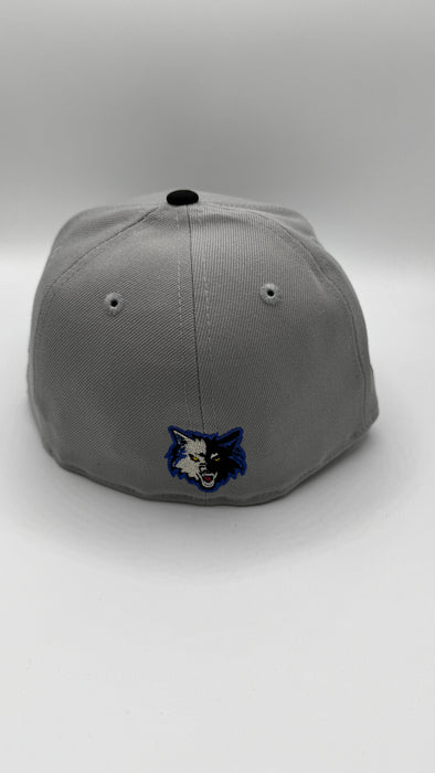 New Era Fitted Hat Minnesota Timberwolves New Era Gray Vintage Script Custom 59FIFTY Fitted Hat - Men's