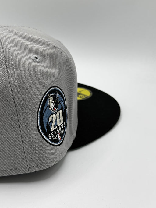 New Era Fitted Hat Minnesota Timberwolves New Era Gray Vintage Script Custom 59FIFTY Fitted Hat - Men's