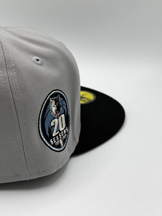 New Era Fitted Hat Minnesota Timberwolves New Era Gray Vintage Script Custom 59FIFTY Fitted Hat - Men's