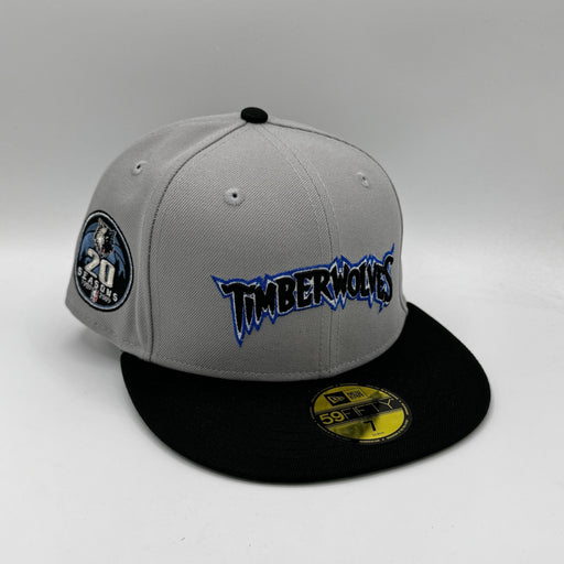 New Era Fitted Hat Minnesota Timberwolves New Era Gray Vintage Script Custom 59FIFTY Fitted Hat - Men's