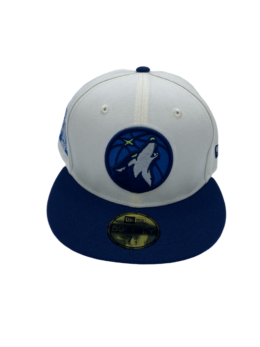 New Era Fitted Hat Minnesota Timberwolves New Era Off White Retro Side Patch 59FIFTY Fitted Hat