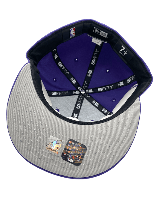 New Era Fitted Hat Minnesota Timberwolves New Era Purple Script Custom Side Patch 59FIFTY Fitted Hat - Men's