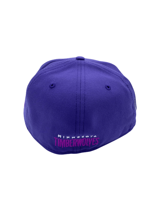 New Era Fitted Hat Minnesota Timberwolves New Era Purple Script Custom Side Patch 59FIFTY Fitted Hat - Men's