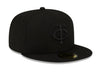 New Era Fitted Hat Minnesota Twins New Era 2023 Black on Black Collection 59FIFTY Fitted Hat