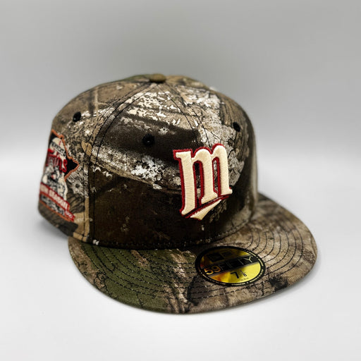 New Era Fitted Hat Minnesota Twins New Era APEX Real Tree Camo Custom Side Patch 59FIFTY Fitted Hat - Men's