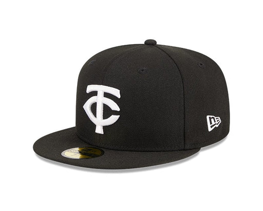 New Era Fitted Hat Minnesota Twins New Era Black and White Side Patch 59FIFTY Fitted Hat - Men's
