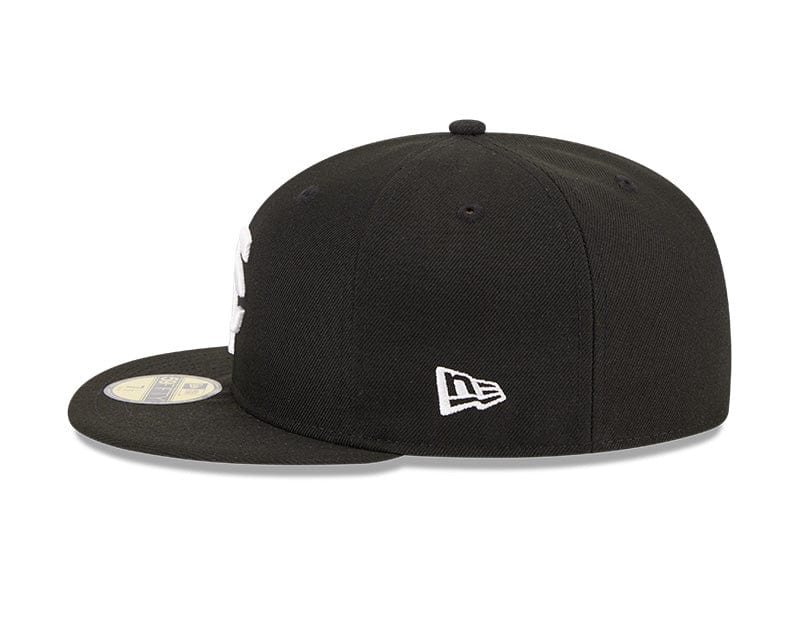 New Era Fitted Hat Minnesota Twins New Era Black and White Side Patch 59FIFTY Fitted Hat - Men's