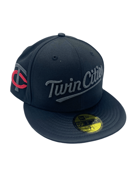 Minnesota Twins New Era Black/Charcoal Custom Side Patch 59FIFTY Fitted Hat - Men's