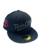 New Era Fitted Hat Minnesota Twins New Era Black/Charcoal Custom Side Patch 59FIFTY Fitted Hat - Men's
