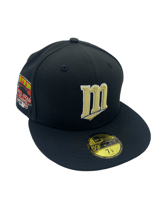 New Era Fitted Hat Minnesota Twins New Era Black Custom Gamer Pack Side Patch 59FIFTY Fitted Hat