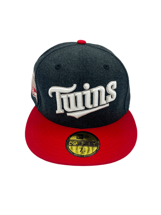 New Era Fitted Hat Minnesota Twins New Era Black Fallen Angel Custom Side Patch 59FIFTY Fitted Hat - Men's