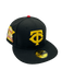 New Era Fitted Hat Minnesota Twins New Era Black/Gold Sneaky Custom 59FIFTY Fitted Hat - Men's