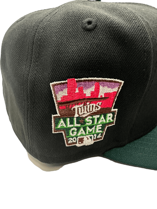 Minnesota Twins New Era Black/Green Custom Side Patch 59FIFTY Fitted Hat, 7 3/8 / Black