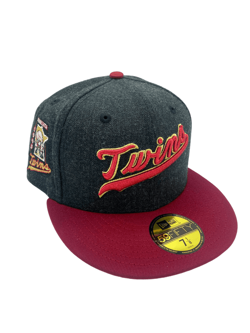 Minnesota Twins New Era Black/Red Custom Twins Script Side Patch 59FIFTY Fitted Hat - Men's