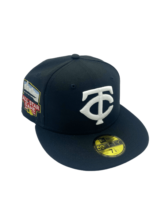 New Era Fitted Hat Minnesota Twins New Era Black The Cities Custom Side Patch 59FIFTY Fitted Hat - Men's