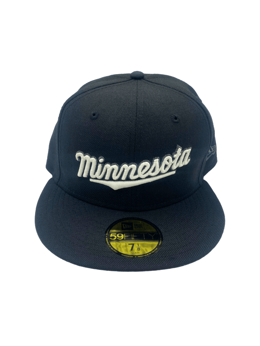 Minnesota Twins New Era Black and White Custom M Script 59FIFTY Fitted Hat - Men's