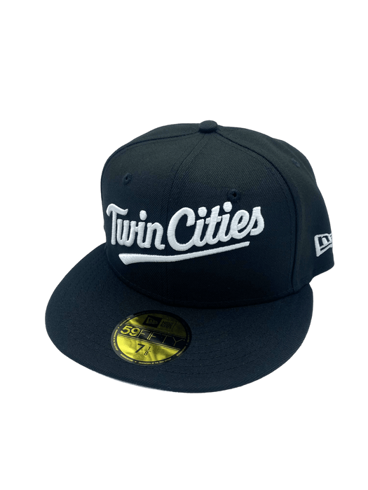 Minnesota Twins New Era Black/White Scripts 59FIFTY Fitted Hat - Men's