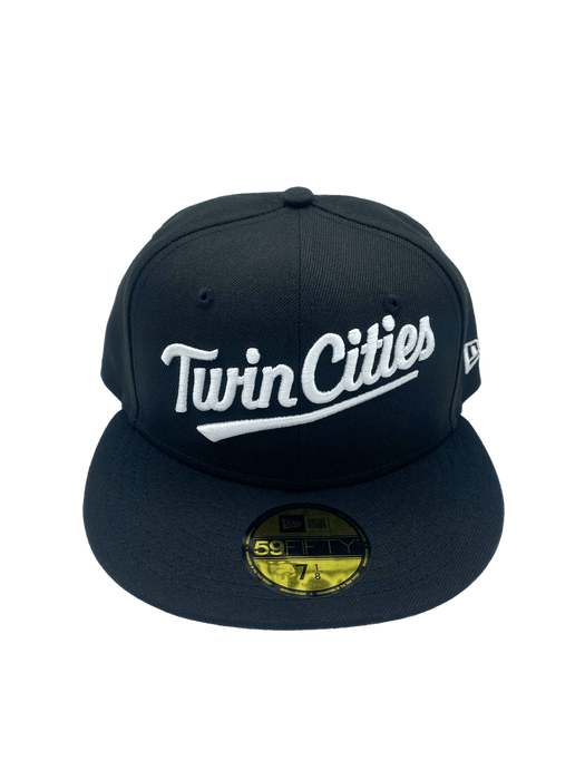 New Era Fitted Hat Minnesota Twins New Era Black/White Scripts 59FIFTY Fitted Hat - Men's