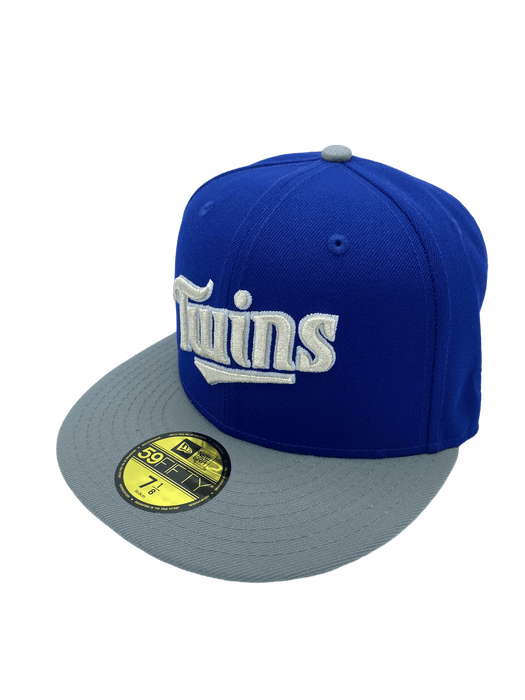 New Era Fitted Hat Minnesota Twins New Era Blue/Silver Custom Side Patch 59FIFTY Fitted Hat - Men's