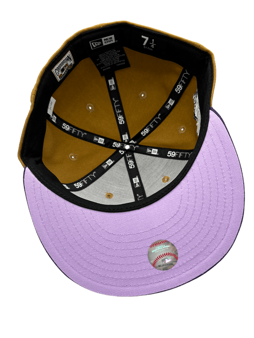 New Era Fitted Hat Minnesota Twins New Era Brown/Purple The Cause Custom Side Patch 59FIFTY Fitted Hat - Men's