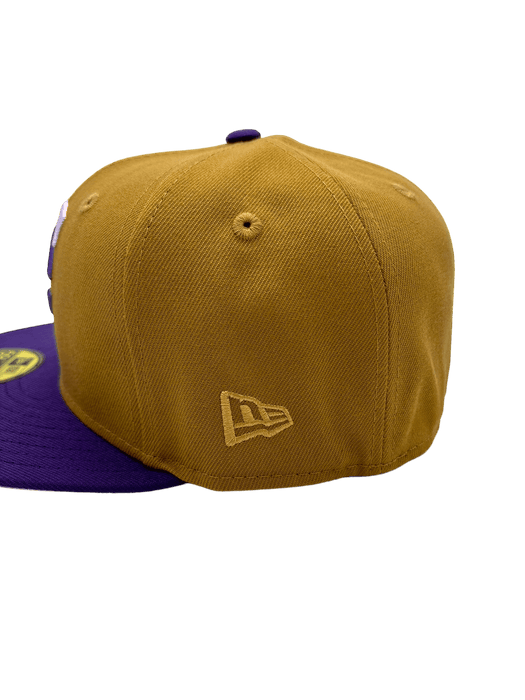 New Era Fitted Hat Minnesota Twins New Era Brown/Purple The Cause Custom Side Patch 59FIFTY Fitted Hat - Men's