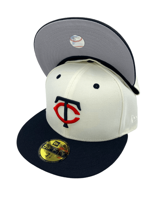 New Era Fitted Hat Minnesota Twins New Era Chrome/Black TC Custom Side Patch 59FIFTY Fitted Hat