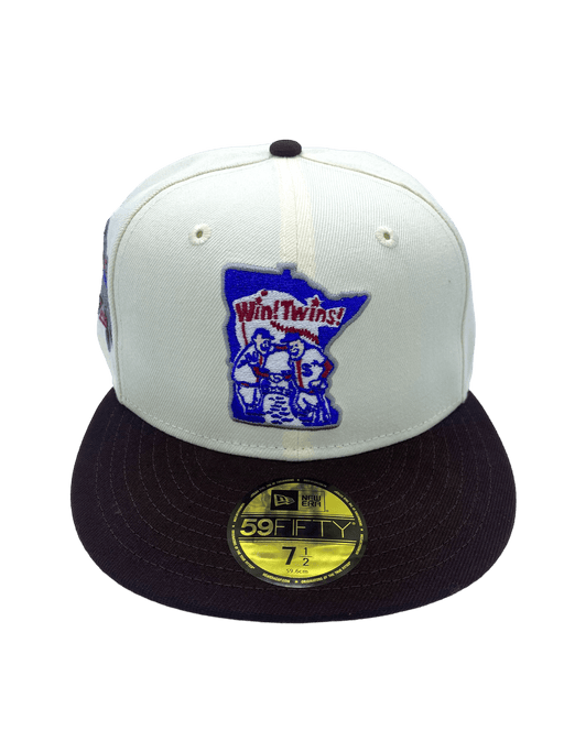 Minnesota Twins New Era Chrome/Brown GOM Custom Side Patch 59FIFTY Fitted Hat