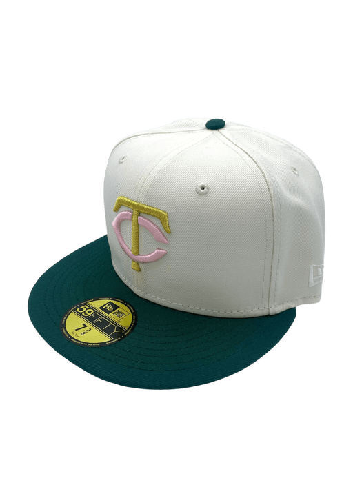 New Era Fitted Hat Minnesota Twins New Era Chrome/Green Pinky Custom 59FIFTY Fitted Hat - Men's