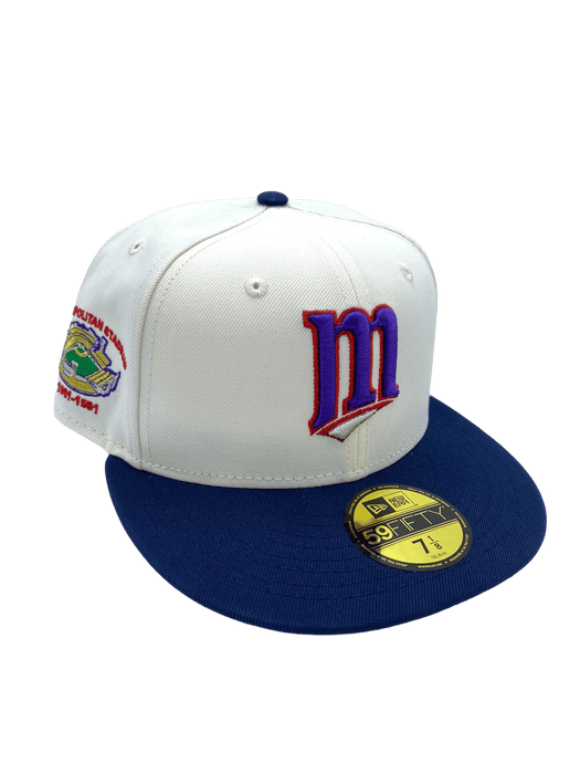 New Era Fitted Hat Minnesota Twins New Era Chrome Historic Purple M Custom Side Patch 59FIFTY Fitted Hat - Men's