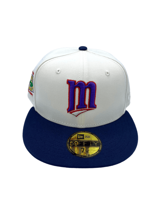 New Era Fitted Hat Minnesota Twins New Era Chrome Historic Purple M Custom Side Patch 59FIFTY Fitted Hat - Men's