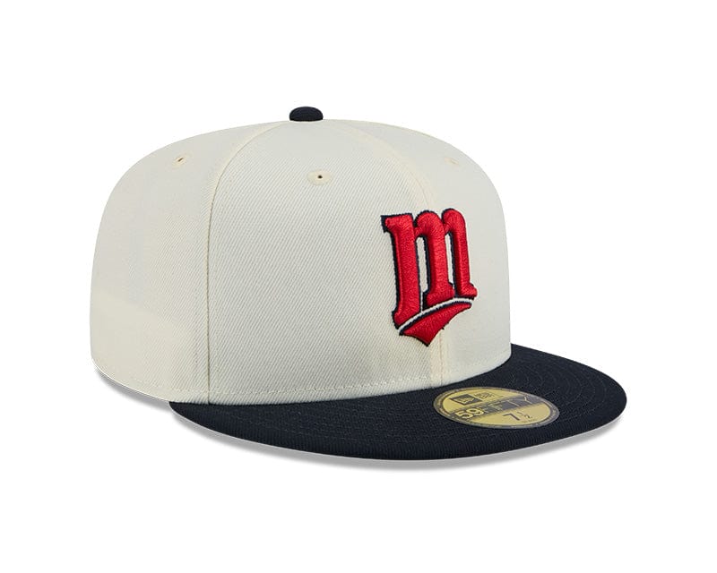 New Era Fitted Hat Minnesota Twins New Era Chrome/Navy 2 Tone 59FIFTY Fitted Hat