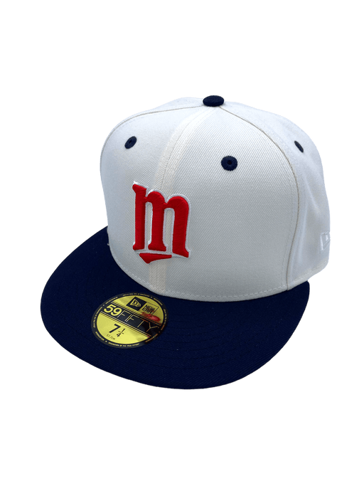 New Era Fitted Hat Minnesota Twins New Era Chrome/Navy M Custom Side Patch 59FIFTY Fitted Hat