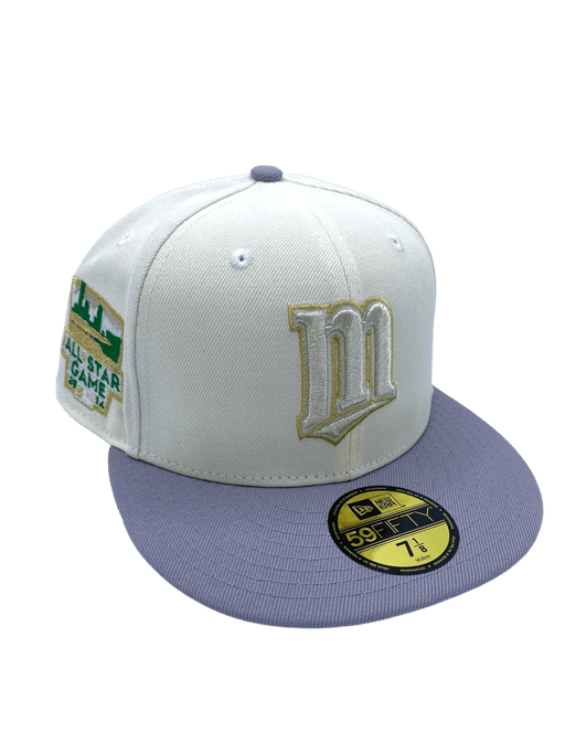 New Era Fitted Hat Minnesota Twins New Era Chrome/Silver 'Remix' Custom Side Patch 59FIFTY Fitted Hat - Men's