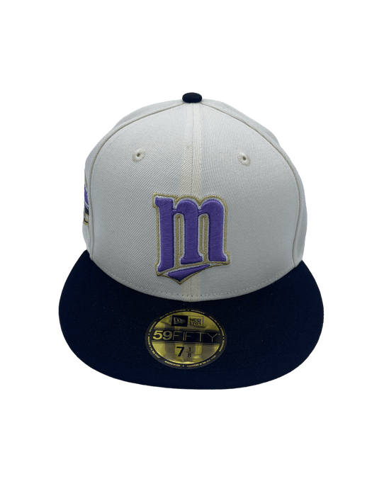 New Era Fitted Hat Minnesota Twins New Era Cream Custom Metrodome Side Patch 59FIFTY Fitted Hat