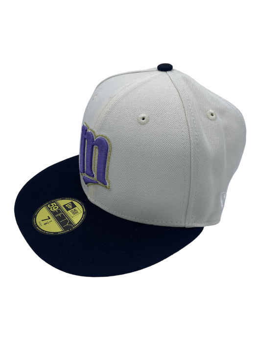 New Era Fitted Hat Minnesota Twins New Era Cream Custom Metrodome Side Patch 59FIFTY Fitted Hat