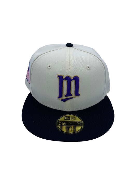New Era Fitted Hat Minnesota Twins New Era Custom Cream Prince Side Patch 59FIFTY Fitted Hat