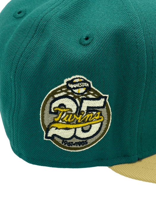 New Era Fitted Hat Minnesota Twins New Era Emerald Green Custom Side Patch 59FIFTY Fitted Hat - Men's