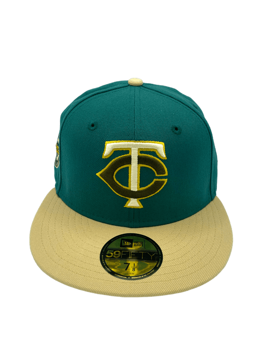 New Era Fitted Hat Minnesota Twins New Era Emerald Green Custom Side Patch 59FIFTY Fitted Hat - Men's