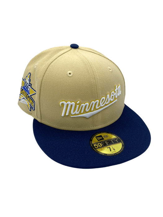 New Era Fitted Hat Minnesota Twins New Era Gold/Navy Golden Gem Custom Side Patch 59FIFTY Fitted Hat - Men's