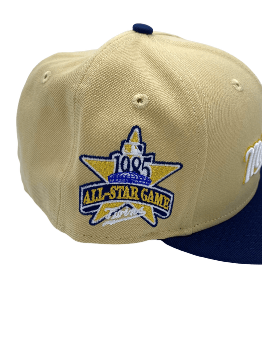 New Era Fitted Hat Minnesota Twins New Era Gold/Navy Golden Gem Custom Side Patch 59FIFTY Fitted Hat - Men's