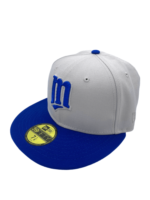 New Era Fitted Hat Minnesota Twins New Era Gray/Blue Mr. 42 Custom Side Patch 59FIFTY Fitted Hat