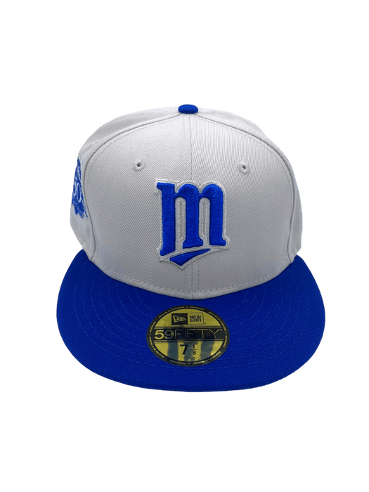 New Era Fitted Hat Minnesota Twins New Era Gray/Blue Mr. 42 Custom Side Patch 59FIFTY Fitted Hat