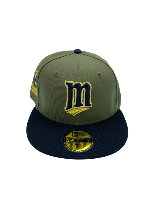 New Era Fitted Hat Minnesota Twins New Era Green Military Bomba Custom Side Patch 59FIFTY Fitted Hat - Men's