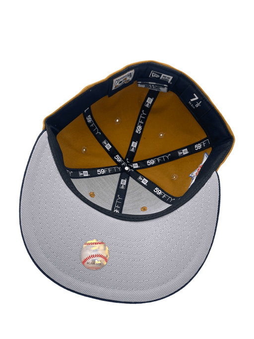 New Era Fitted Hat Minnesota Twins New Era Khaki/Navy Custom Side Patch 59FIFTY Fitted Hat - Men's