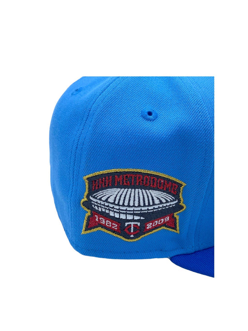 New Era Fitted Hat Minnesota Twins New Era Light Blue/Blue Custom Side Patch 59FIFTY Fitted Hat - Men's