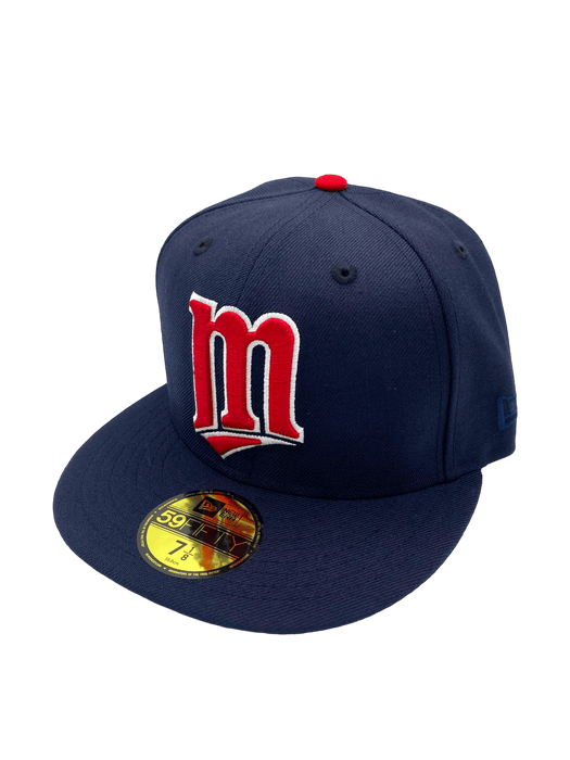 New Era Fitted Hat Minnesota Twins New Era Navy Endless Classic Custom Side Patch 59FIFTY Fitted Hat - Men's