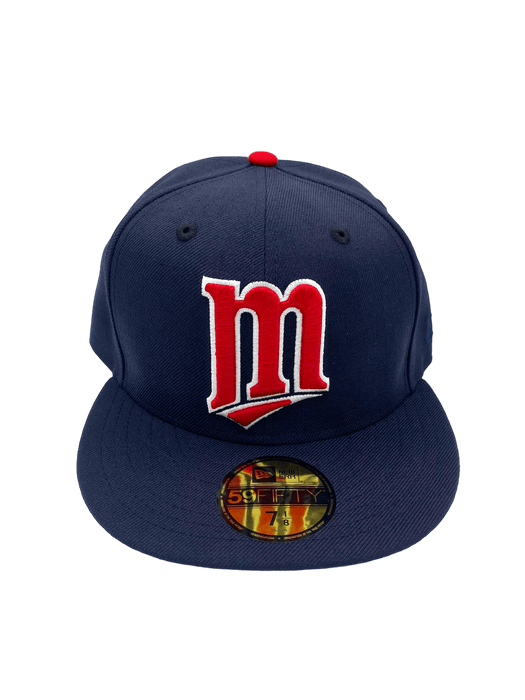 New Era Fitted Hat Minnesota Twins New Era Navy Endless Classic Custom Side Patch 59FIFTY Fitted Hat - Men's