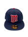 New Era Fitted Hat Minnesota Twins New Era Navy Endless Classic Custom Side Patch 59FIFTY Fitted Hat - Men's